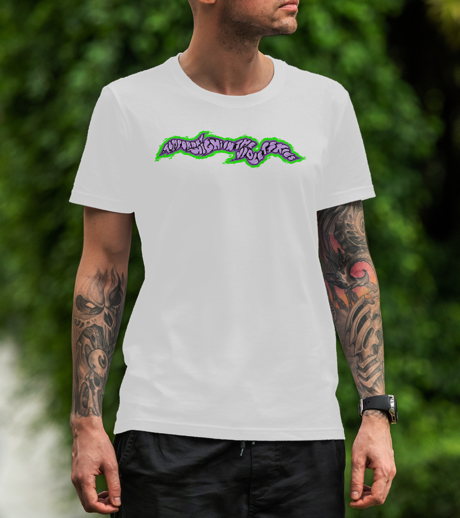 Temporary Highs In The Violet Skies Psychedelic Lettering With Green Glow T-Shirt