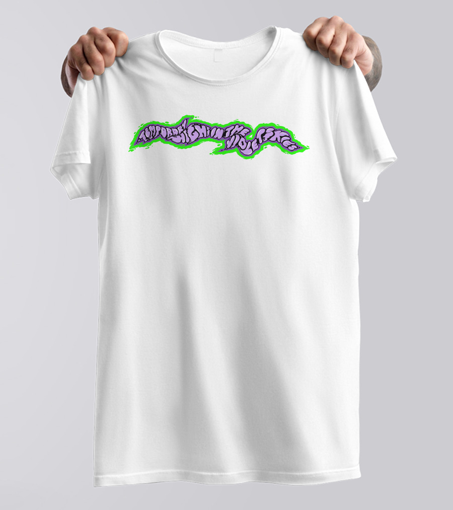 Temporary Highs In The Violet Skies Psychedelic Lettering With Green Glow T-Shirt