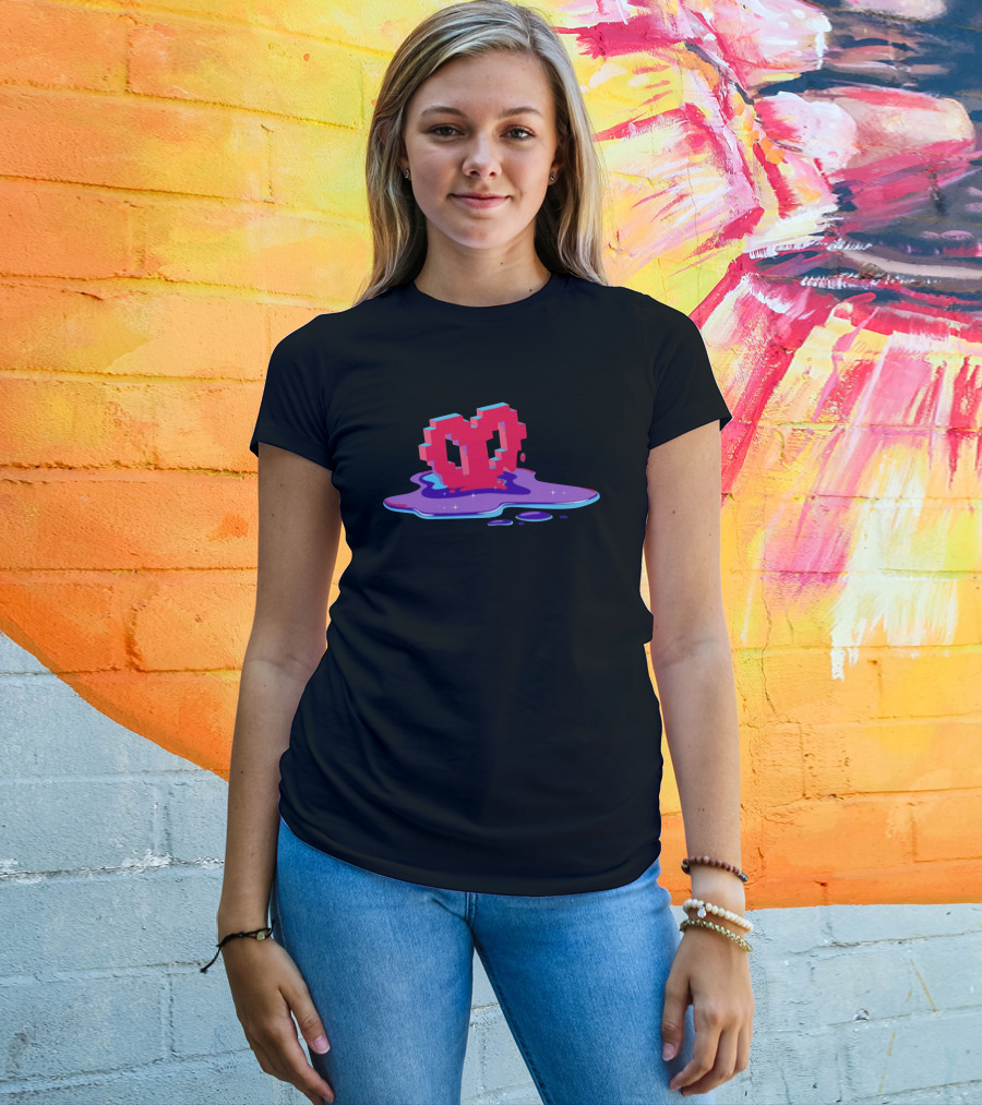 Ph1lza Void Heart Melting Pixel T-Shirt