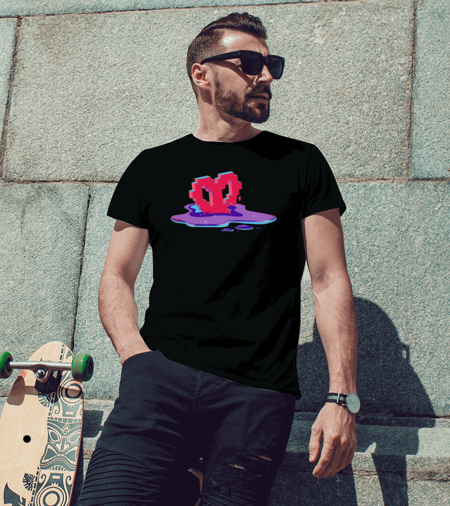 Ph1lza Void Heart Melting Pixel T-Shirt