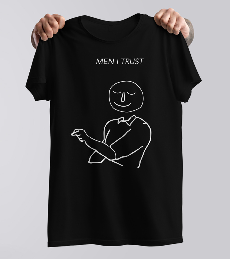 MEN I TRUST Minimalist Line Art Smile T-Shirt