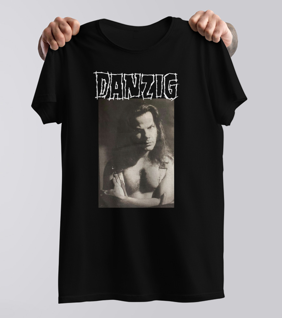 Danzig Glenn Danzig Evil Muscular Black And White Photo T-Shirt