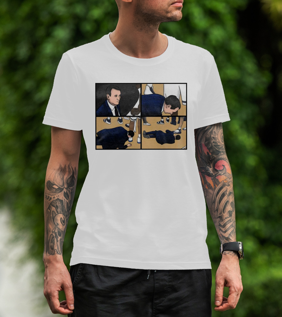 Big Cat Collapse Basketball Comic Panel T-Shirt