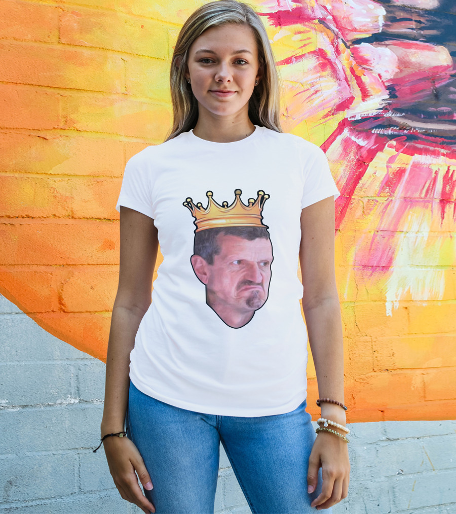 Haas F1 Team Bahrain GP Guenther Steiner King Crown T-Shirt