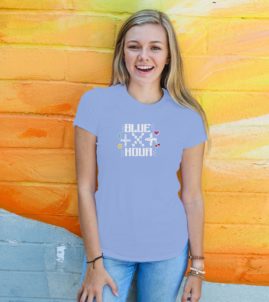 Liam Mcewan Blue Hour Pixel Art Design With Heart Moon Sun And Cherries T-Shirt