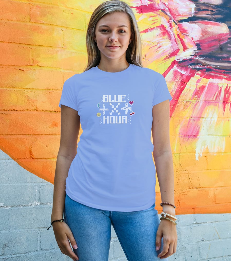 Liam Mcewan Blue Hour Pixel Art Design With Heart Moon Sun And Cherries T-Shirt