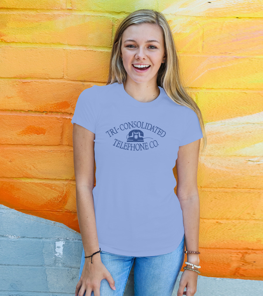 TRI-CONSOLIDATED TELEPHONE CO VINTAGE LOGO WITH RETRO TELEPHONE IMAGE T-Shirt