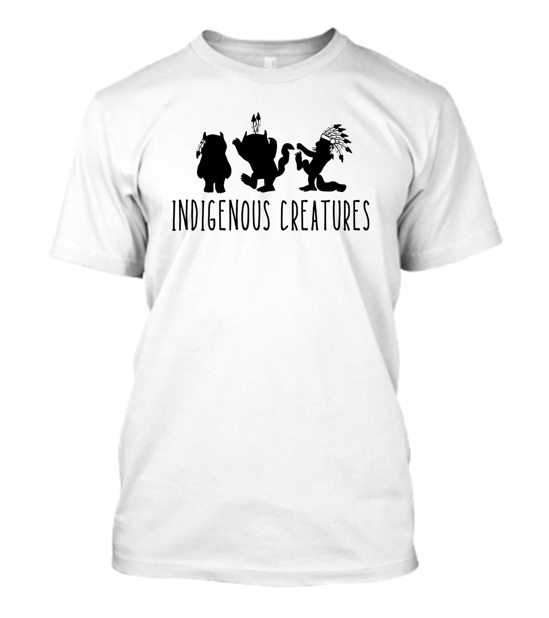 INDIGENOUS CREATURES SILHOUETTE TRIO WITH ARROWS AND FEATHERS T-Shirt