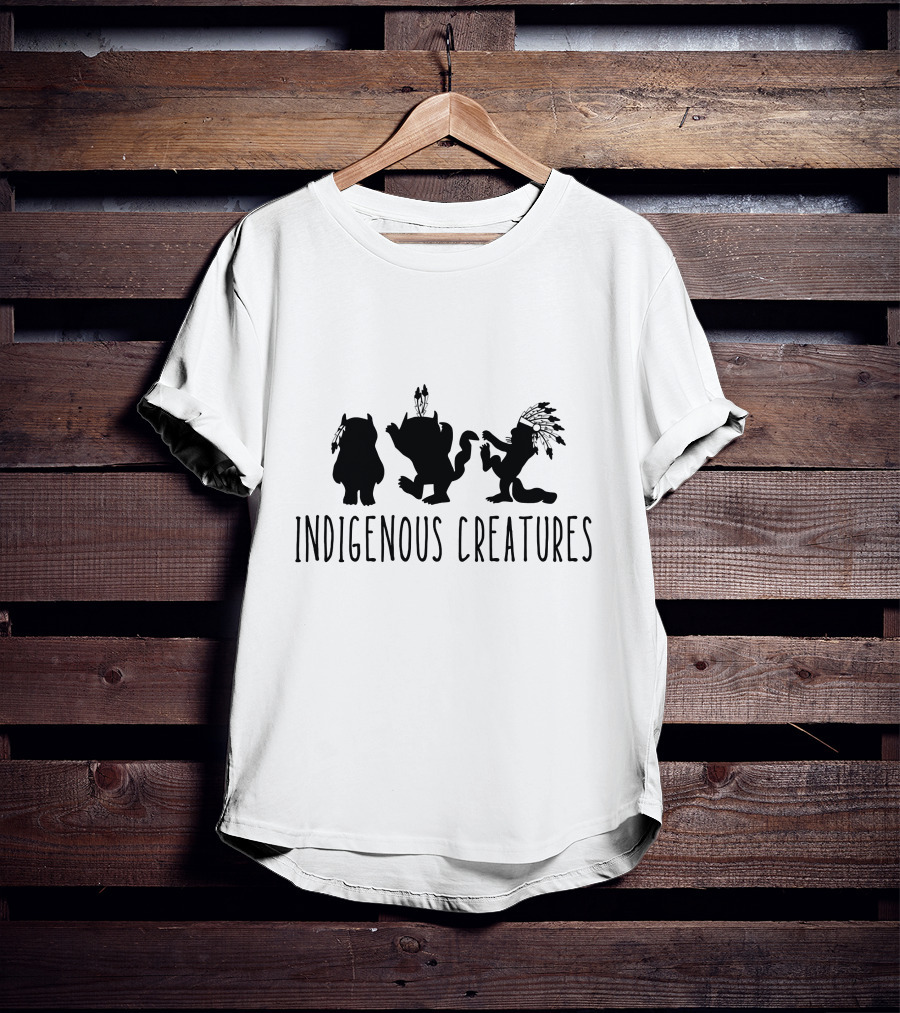 INDIGENOUS CREATURES SILHOUETTE TRIO WITH ARROWS AND FEATHERS T-Shirt