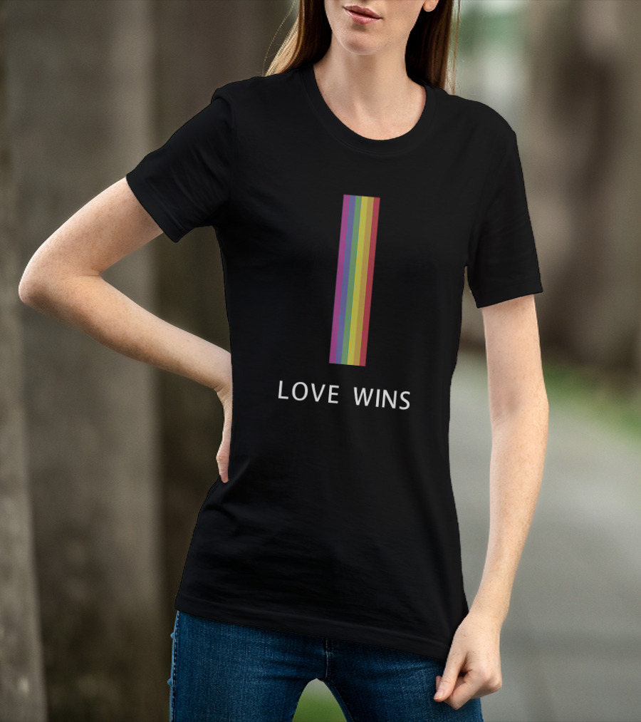 Love Wins Vertical Rainbow Pride T-Shirt