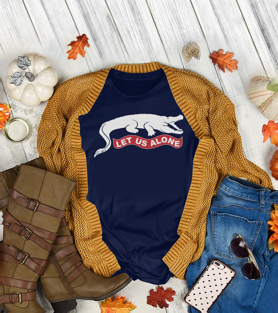 Gov Ron Desantis Gator Let Us Alone Alligator Emblem T-Shirt