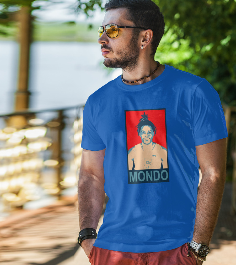 Armando Bacot Mondo Number 5 Red And Blue T-Shirt