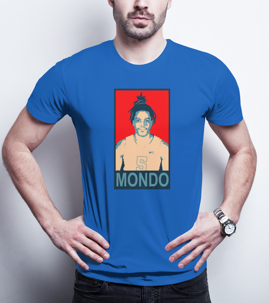Armando Bacot Mondo Number 5 Red And Blue T-Shirt