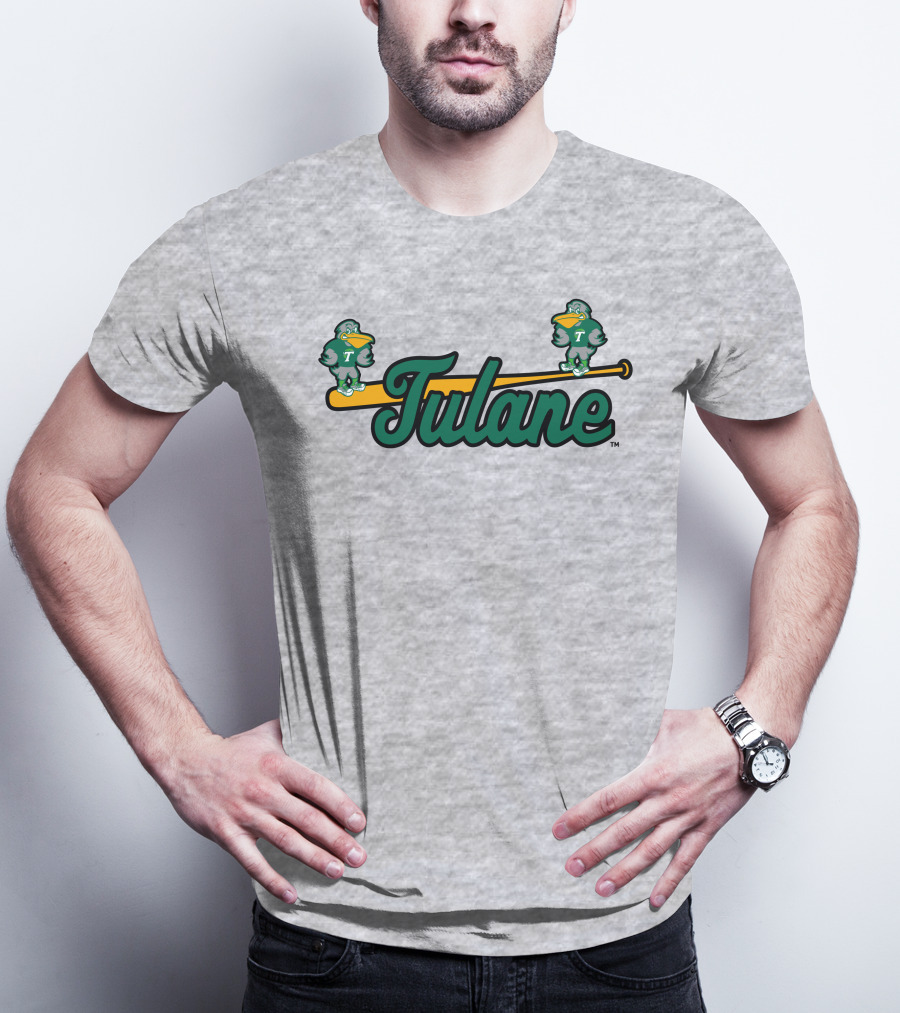 Tulane Green Wave Baseball Bat Birds T-Shirt