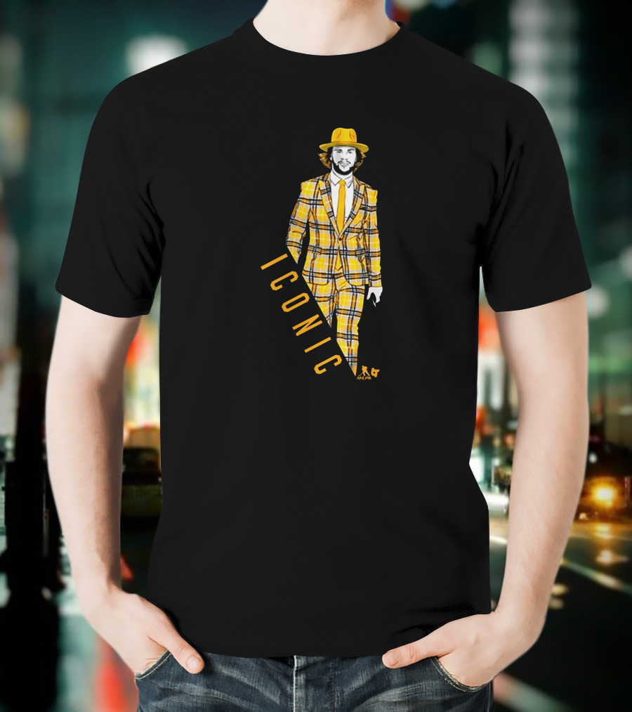 David Pastrnak Iconic Yellow Plaid Suit T-Shirt