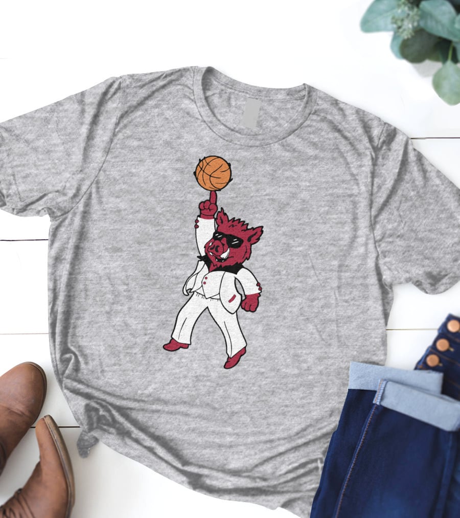 Arkansas The Ark Dancing Hog Disco Basketball T-Shirt