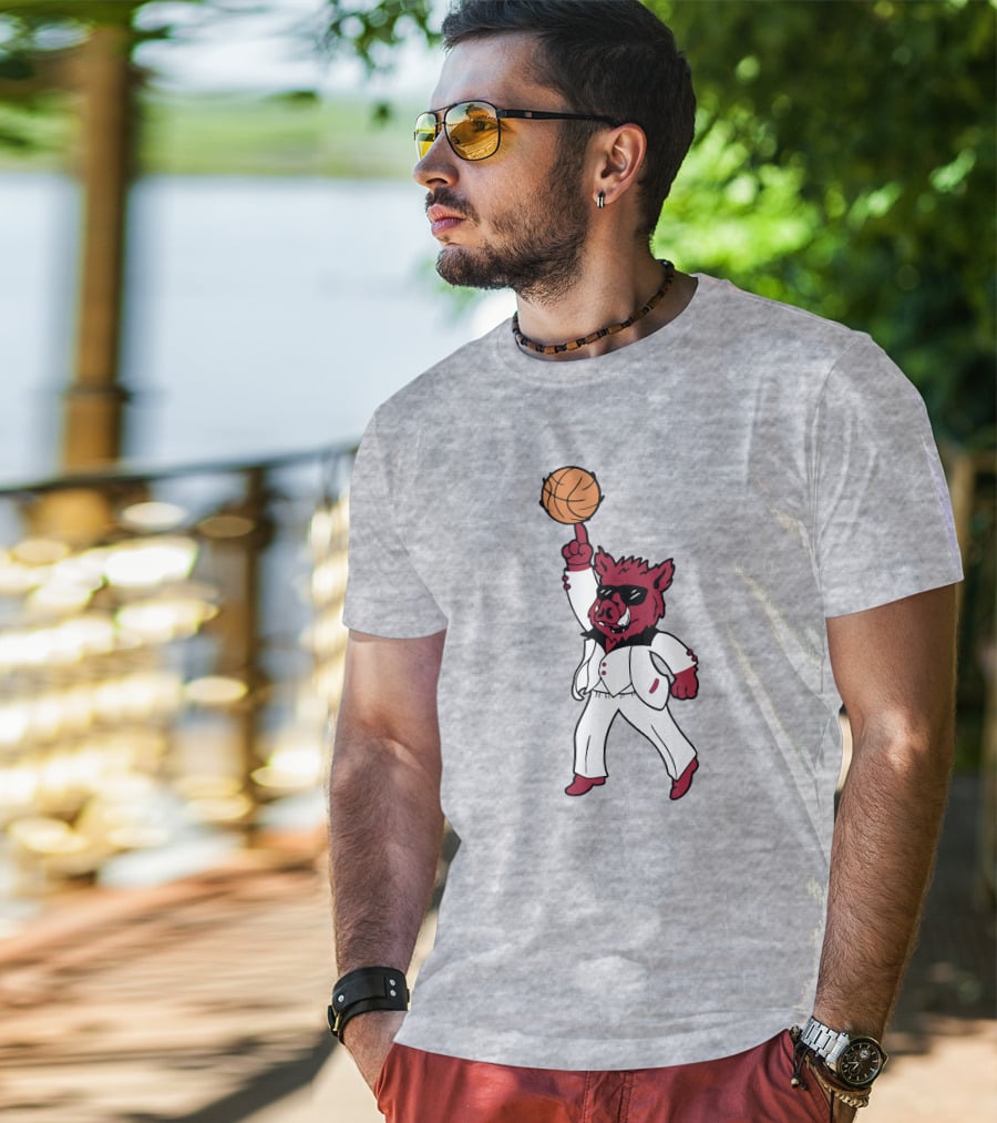 Arkansas The Ark Dancing Hog Disco Basketball T-Shirt