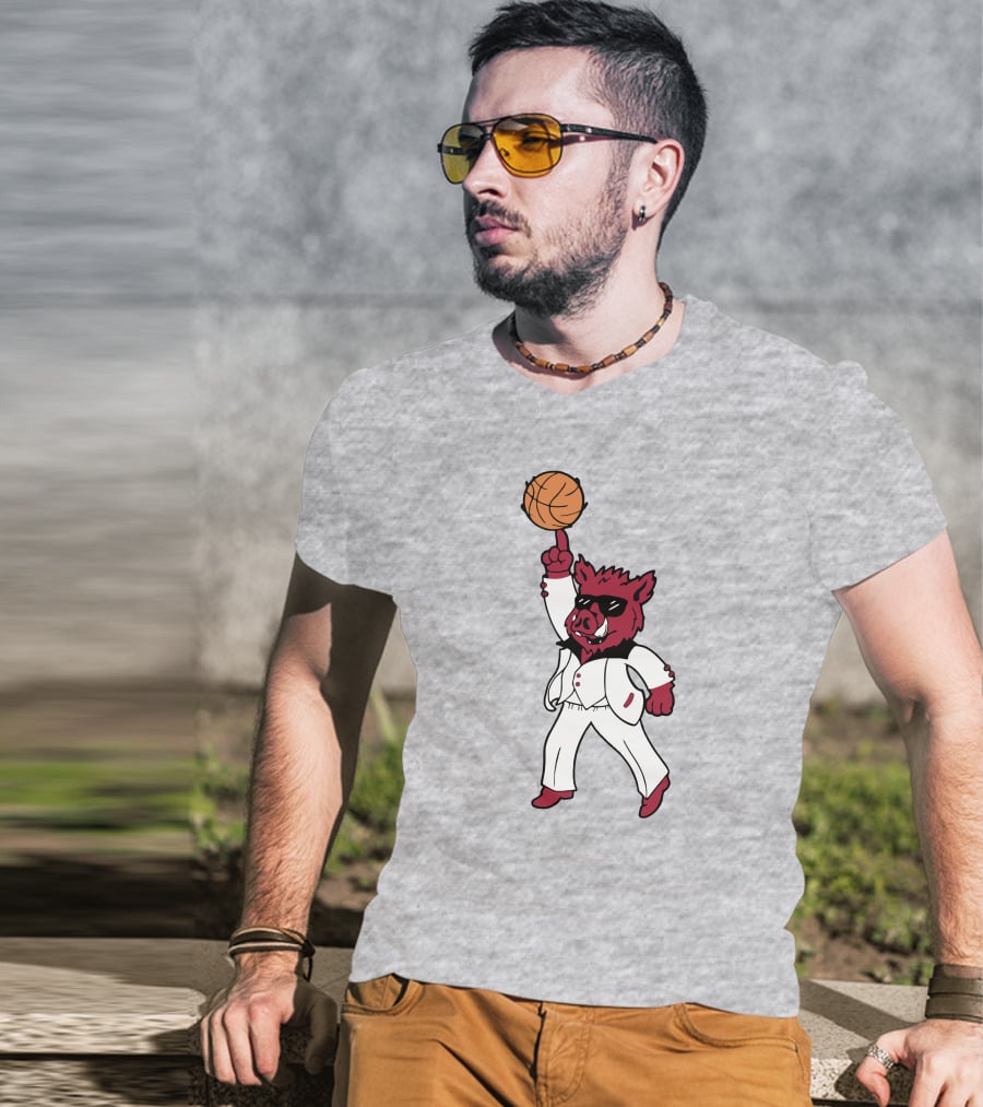Arkansas The Ark Dancing Hog Disco Basketball T-Shirt