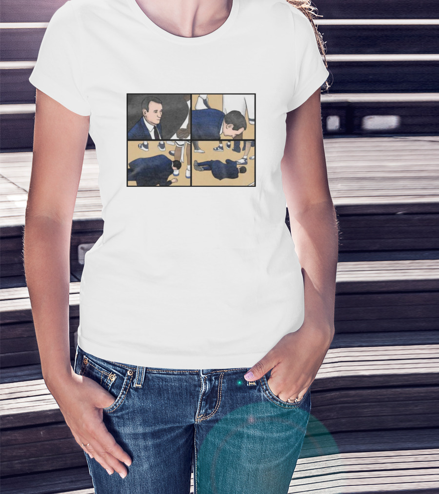 Coach Collapse Comic Panel Humor Scene T-Shirt