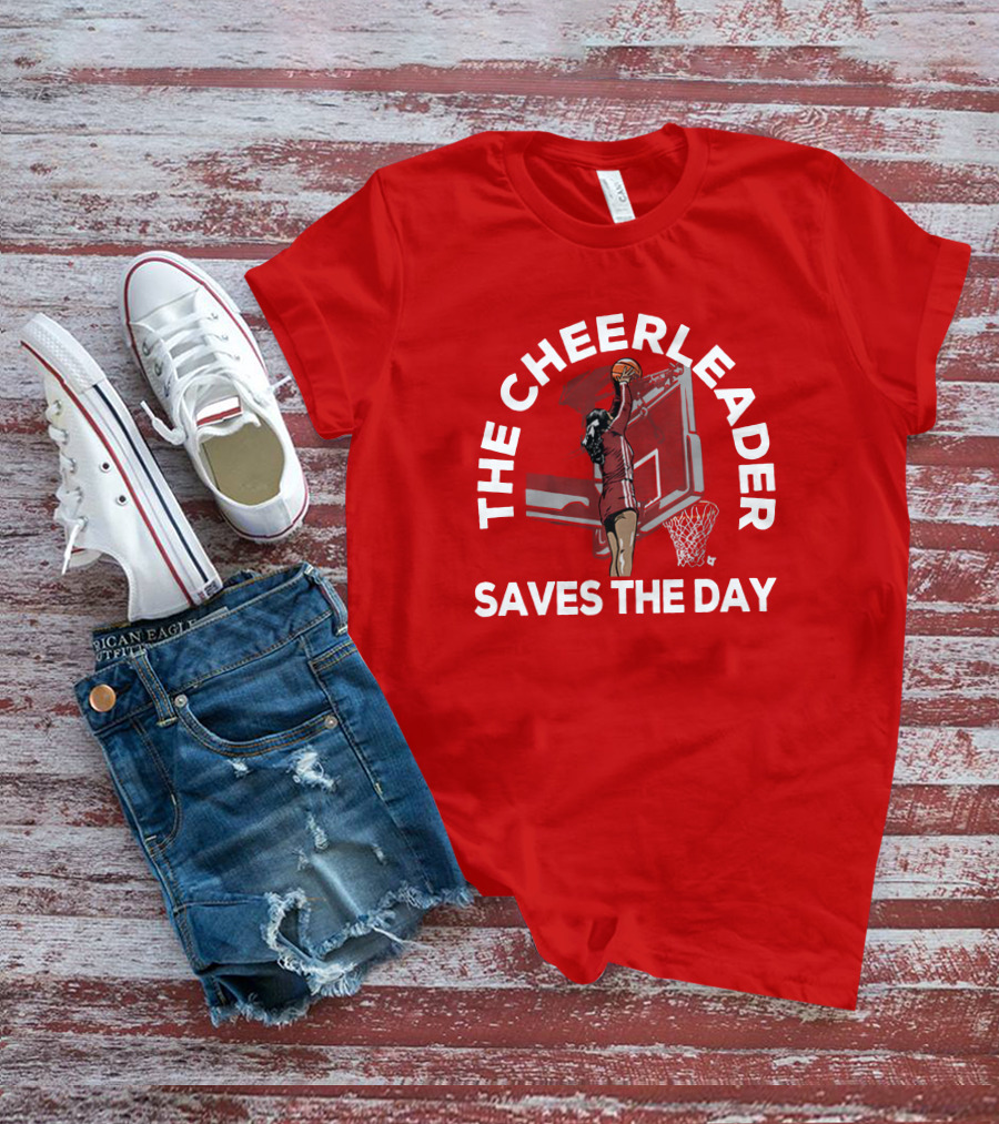 The Cheerleader Saves The Day Basketball Dunk Action T-Shirt
