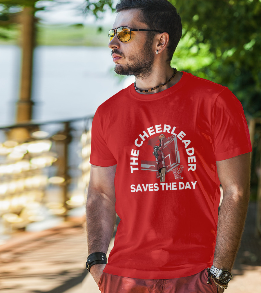 The Cheerleader Saves The Day Basketball Dunk Action T-Shirt
