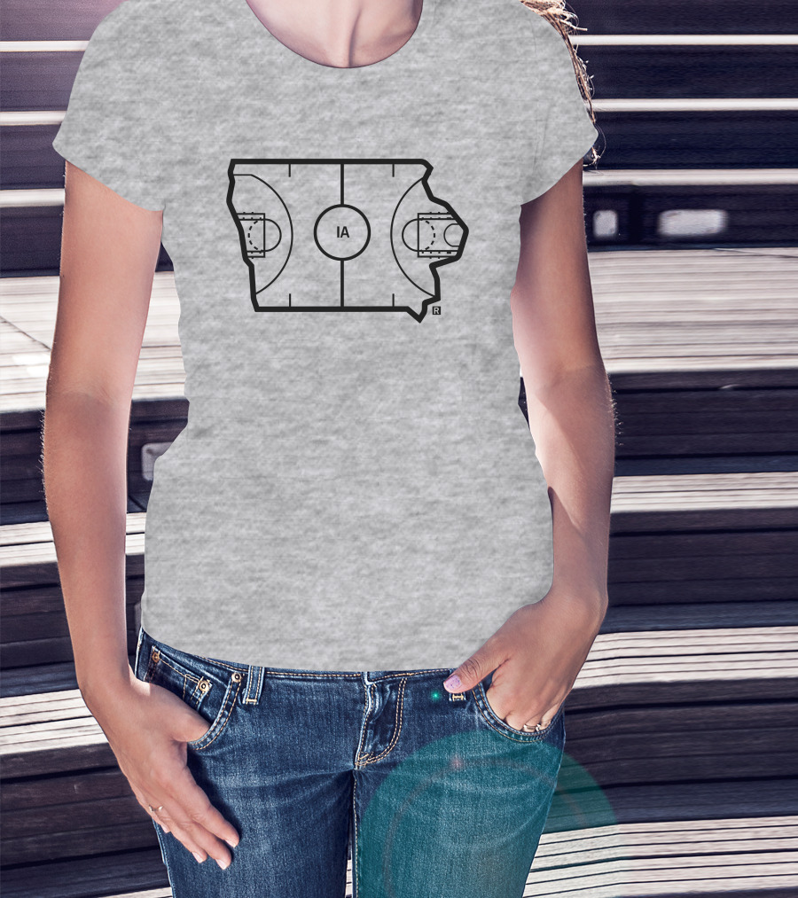 IA Basketball Court Map T-Shirt