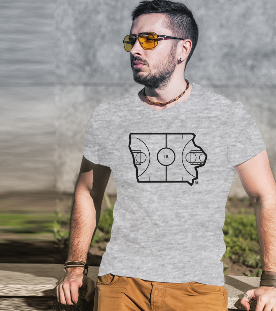 IA Basketball Court Map T-Shirt