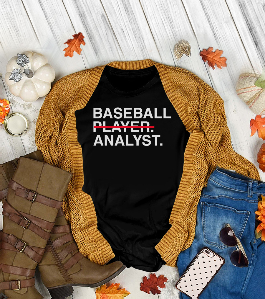 Baseball Analyst Player Strikethrough T-Shirt