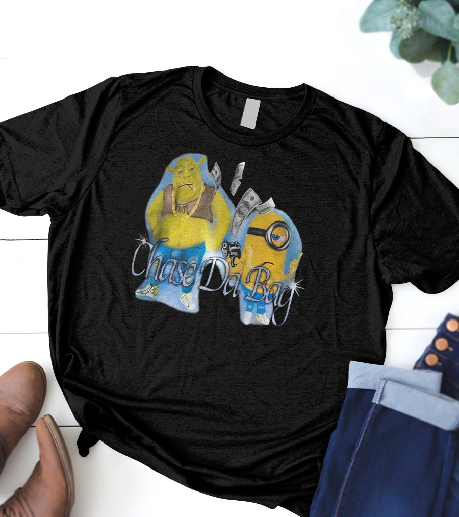 Chase Da Bag Shrek Minion Money T-Shirt