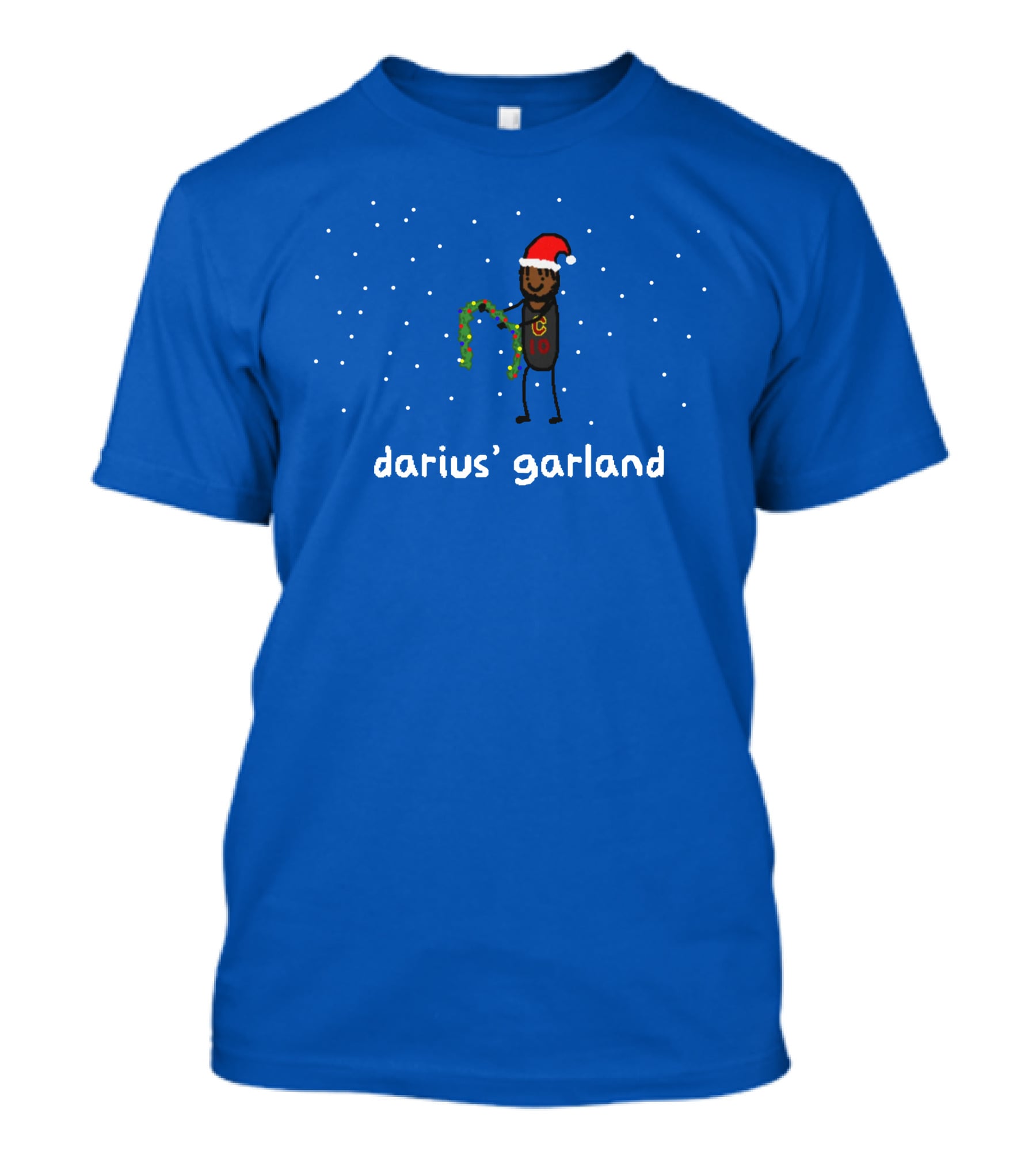 Darius' Garland Santa Hat Christmas Wreath Snowflakes T-Shirt