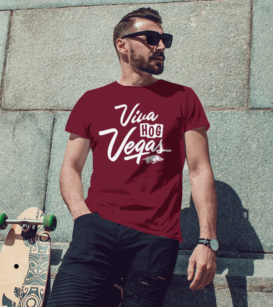 Viva Hog Vegas Arkansas Razorbacks Inspired Pig T-Shirt