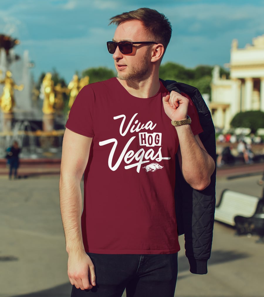Viva Hog Vegas Arkansas Razorbacks Inspired Pig T-Shirt