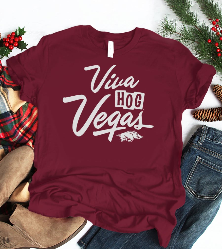 Viva Hog Vegas Arkansas Razorbacks Inspired Pig T-Shirt