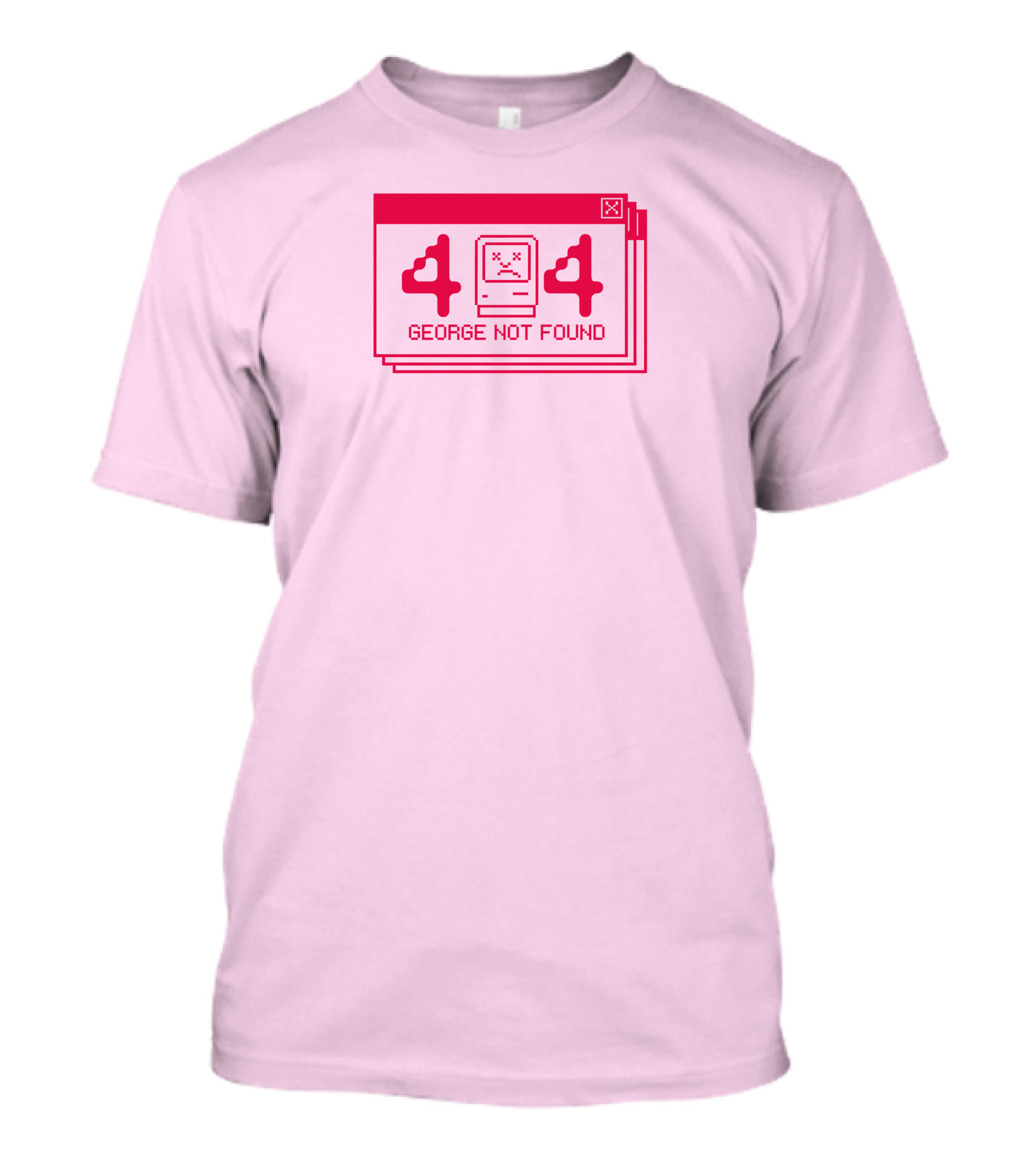 Georgenotfound 404 Error Crying Computer Pink T-Shirt