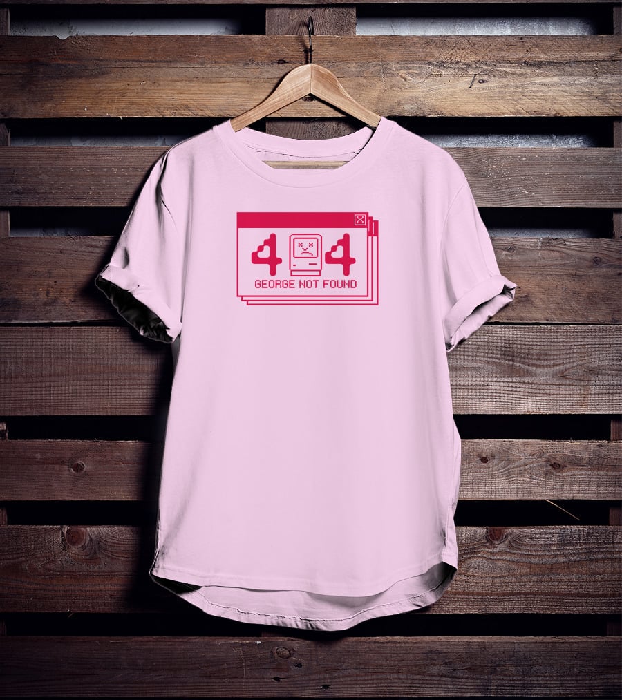 Georgenotfound 404 Error Crying Computer Pink T-Shirt