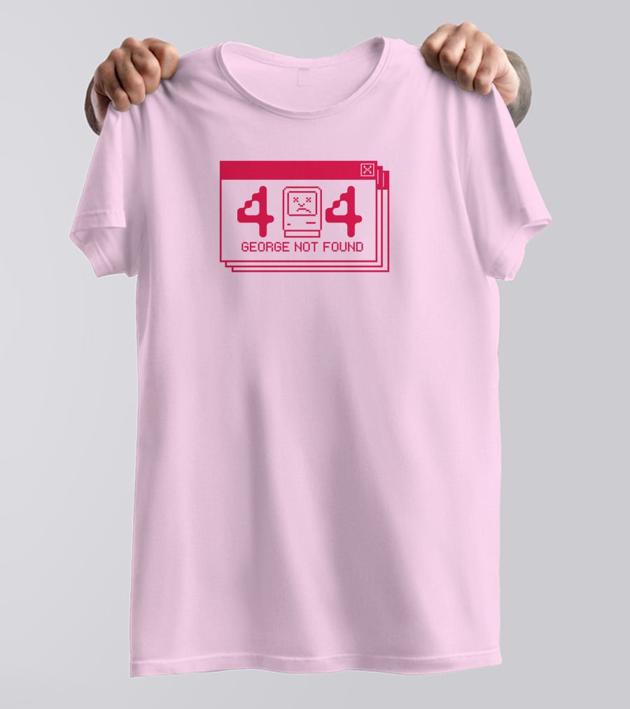 Georgenotfound 404 Error Crying Computer Pink T-Shirt