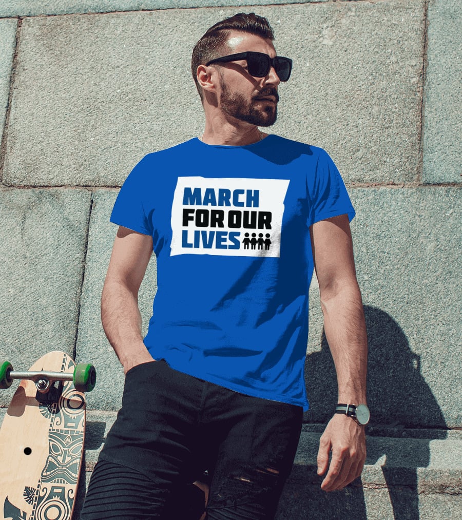 MARCH FOR OUR LIVES Protest Social Movement Iconic Text And Figures T-Shirt
