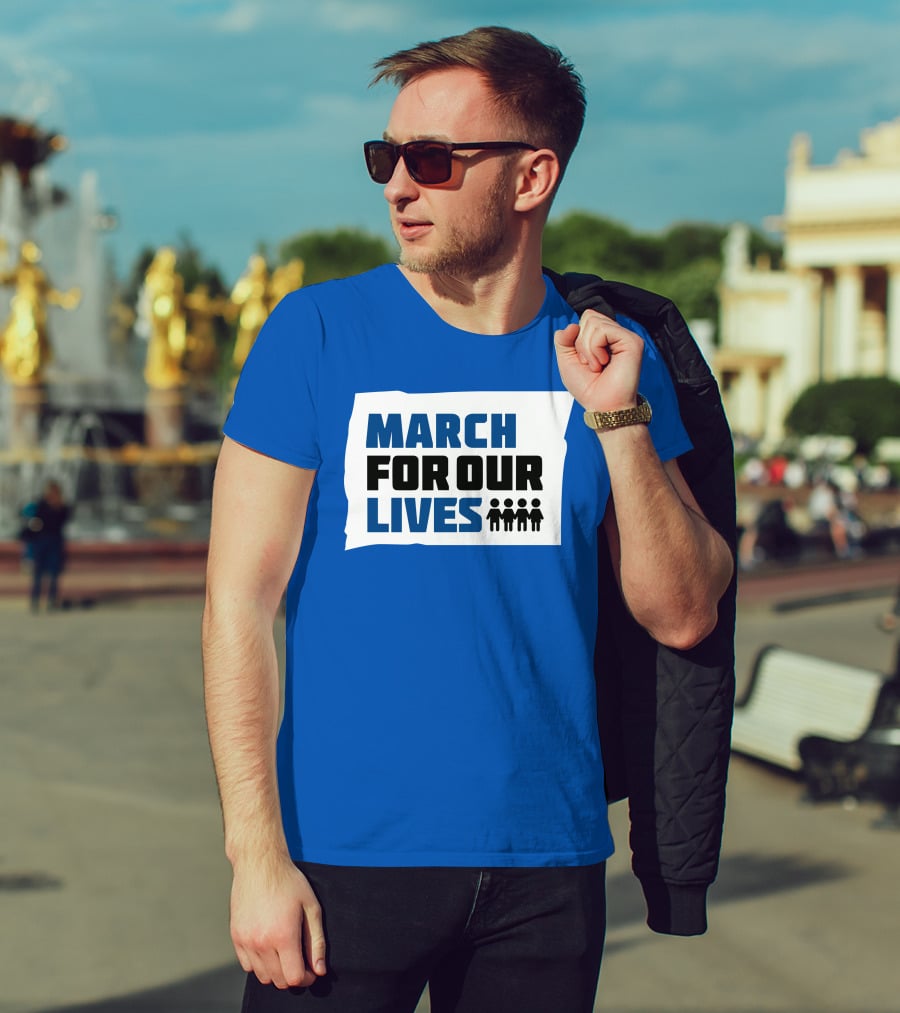 MARCH FOR OUR LIVES Protest Social Movement Iconic Text And Figures T-Shirt