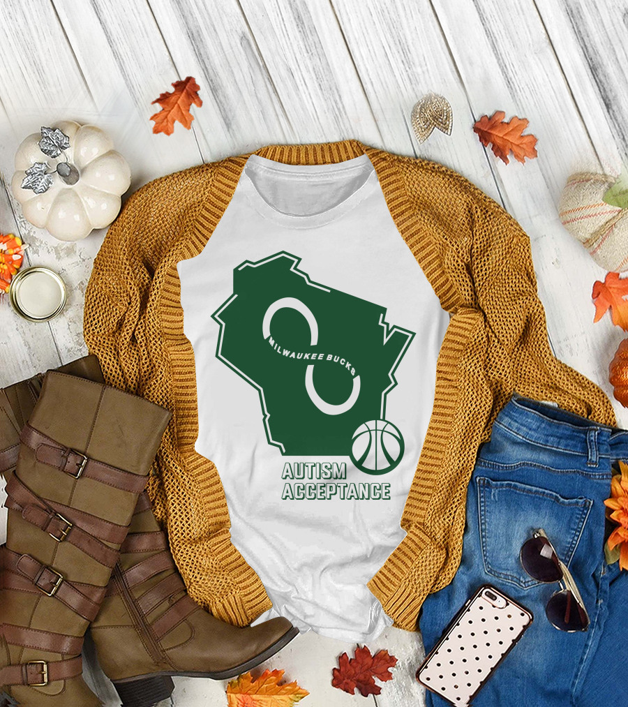 Milwaukee Bucks Autism Acceptance Infinity Symbol Basketball T-Shirt