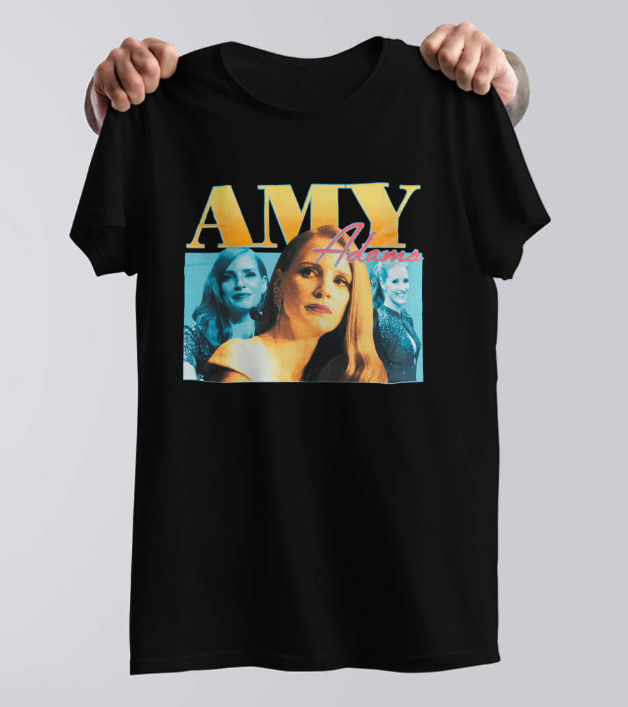 AMY Adams Multicolor Portrait Montage With Retro Script T-Shirt