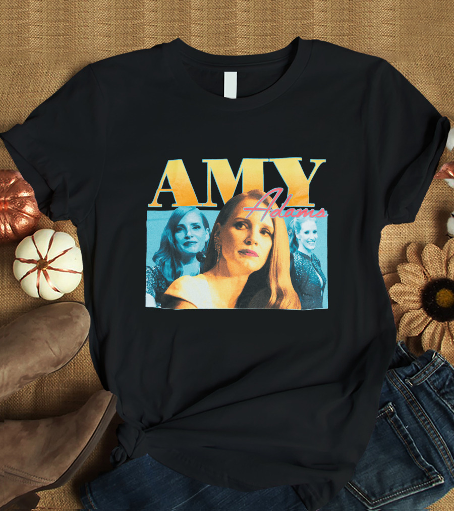 AMY Adams Multicolor Portrait Montage With Retro Script T-Shirt