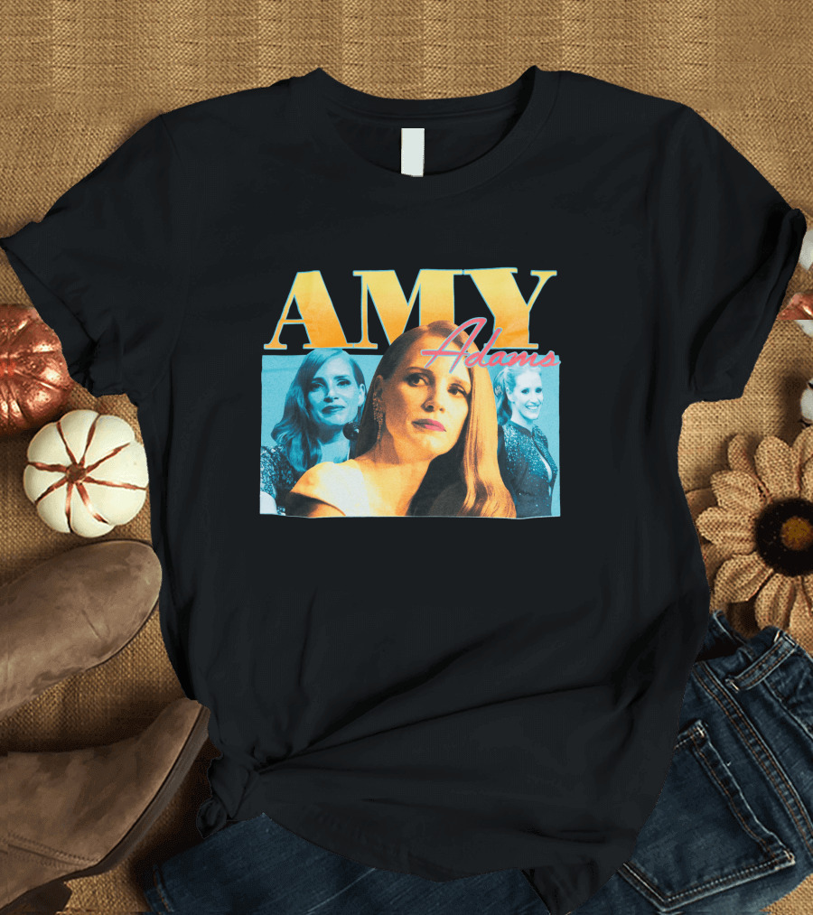 AMY Adams Multicolor Portrait Montage With Retro Script T-Shirt