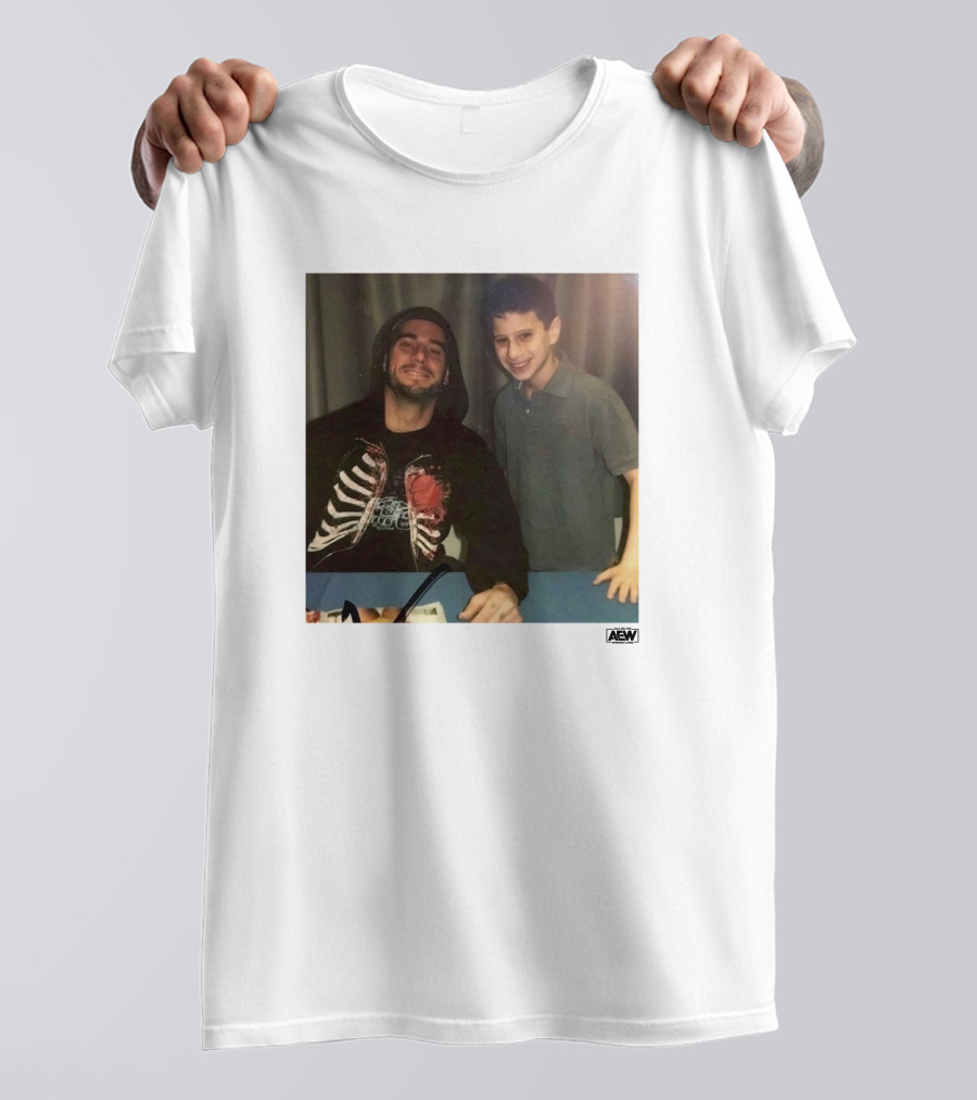 AEW Wrestling Photo Young MJF With CM Punk Retro Moment T-Shirt