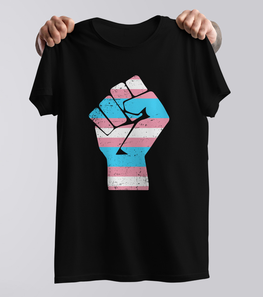 Jamie Lee Curtis Protect Trans Kids Hand Fist Transgender Pride Raised Fist T-Shirt
