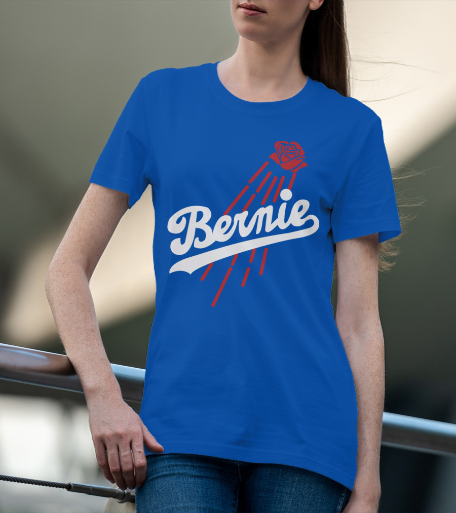 Bernie Sanders Dodgers Logo Rose T-Shirt