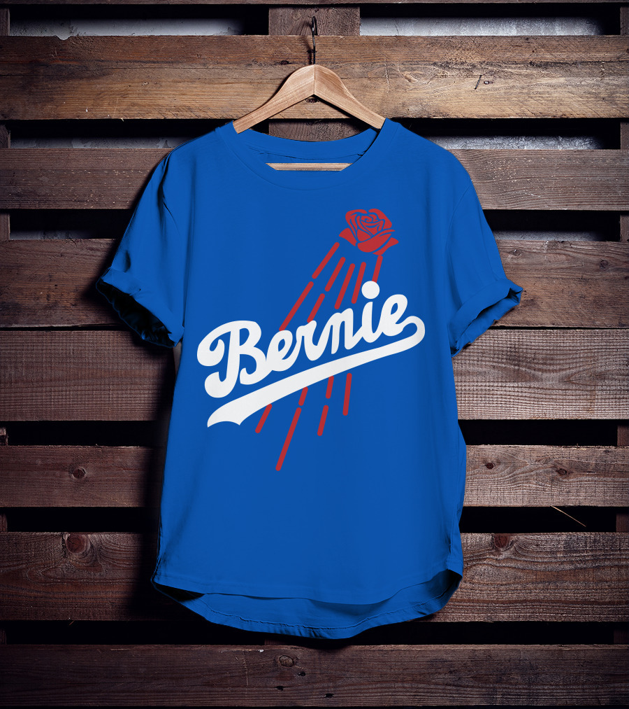 Bernie Sanders Dodgers Logo Rose T-Shirt
