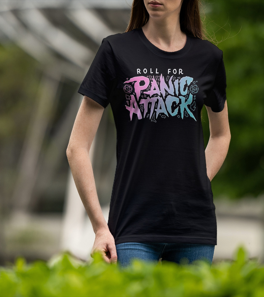 Roll For Panic Attack Dimension 20 Merch T-Shirt