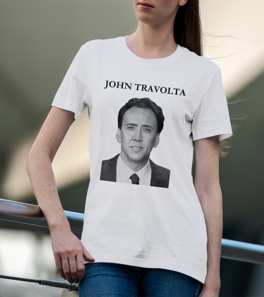 John Travolta Nicolas Cage Face Swap T-Shirt