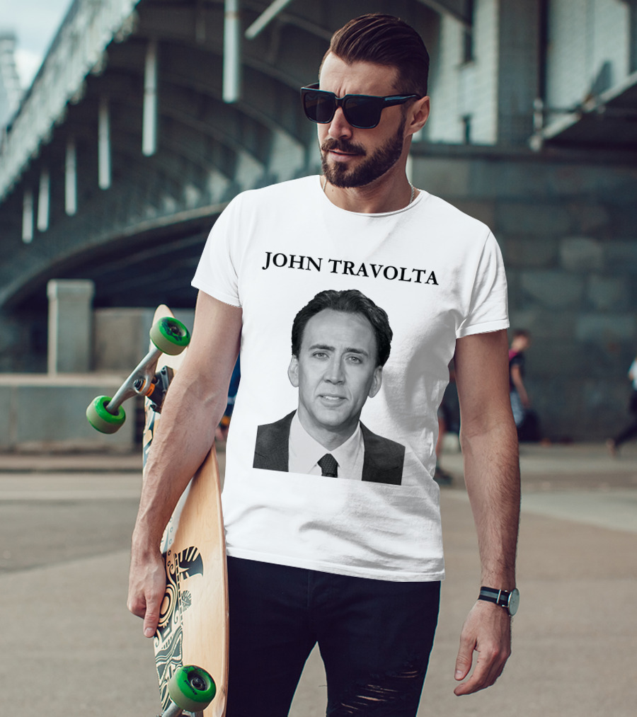 John Travolta Nicolas Cage Face Swap T-Shirt