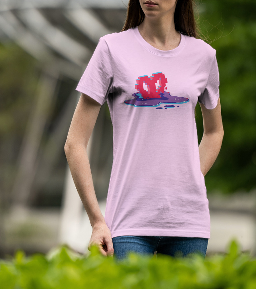 Heart Pixel Art Melting Design Philza Merch T-Shirt